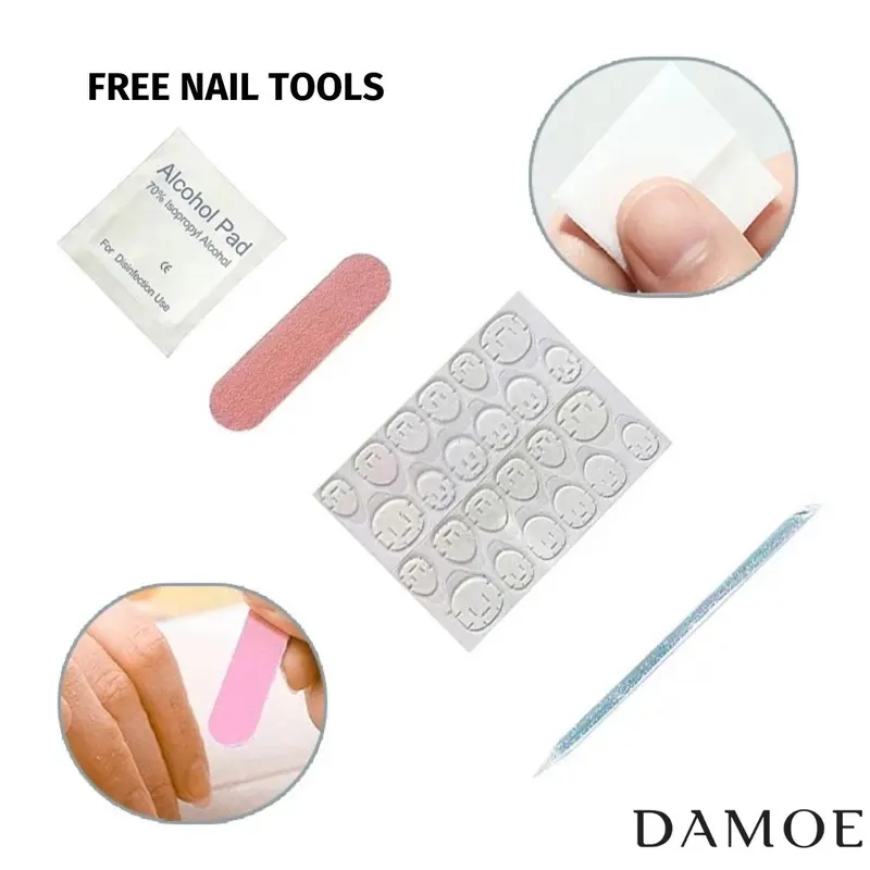 [FREE NAIL TOOLS] - QH-077 - Damoe Barbie Nail Art Kuku Palsu Premium Collection Tahan Lama Tahan Air 5
