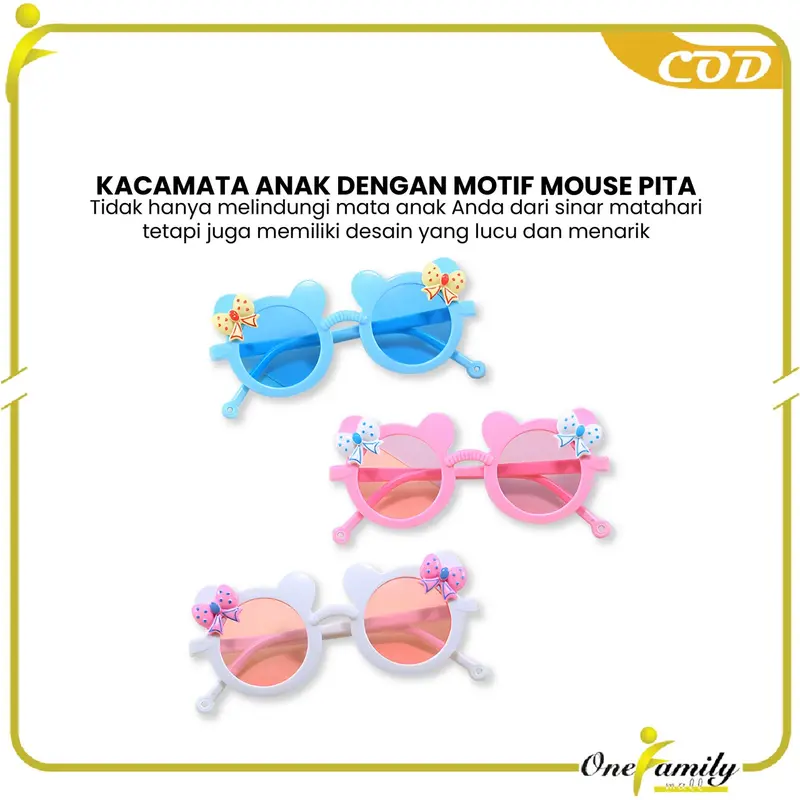 [COD] OFM C1129 Kacamata Hitam Anak Imut Anti Radiasi Sunglasses Kids 6
