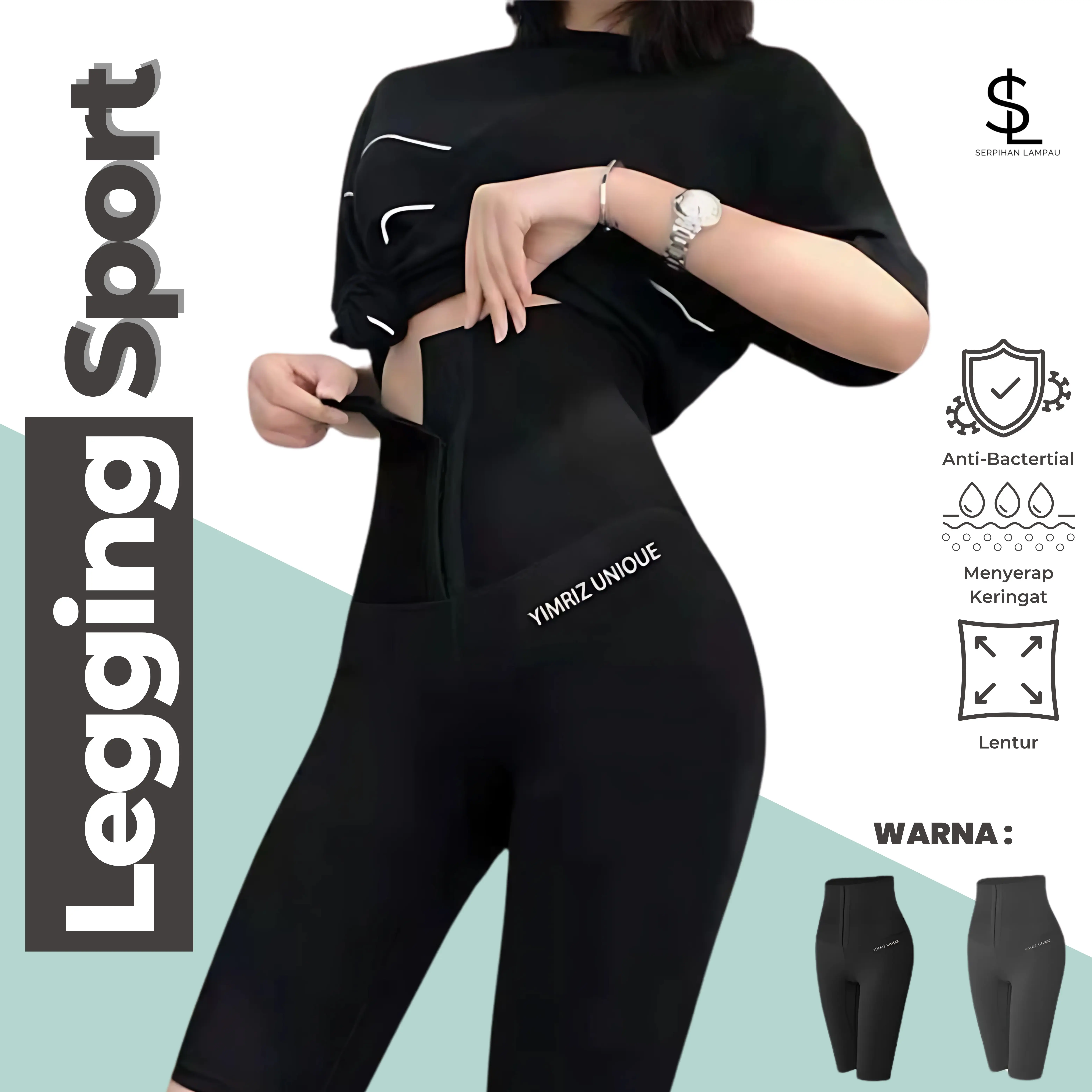 Celana Wanita Pinggang Tinggi: Legging Panjang Ideal untuk Yoga, Zumba, Running, dan Senam - Outdoor, Sport