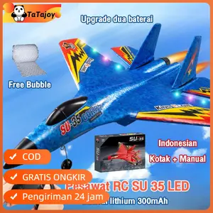 tatajoy Mainan Pesawat Terbang baterai pesawat remote control toys pesawat rc lampu Glider Airplane Foam SU35 RCplane roda Pesawat pesawat remote control murah
