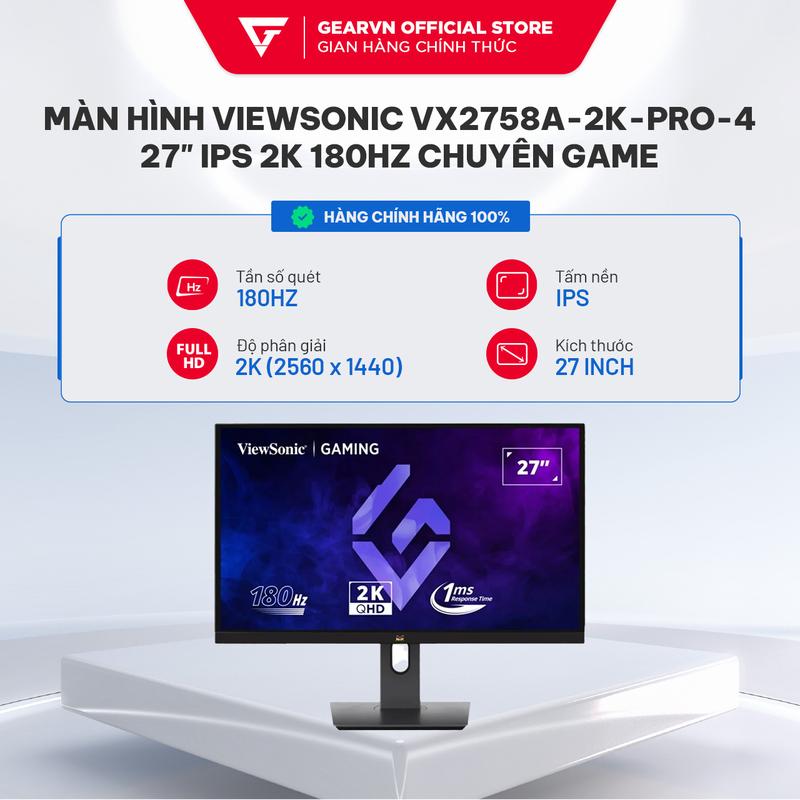 Màn hình ViewSonic VX2758A-2K-PRO-4 27" IPS 2K 180Hz chuyên game