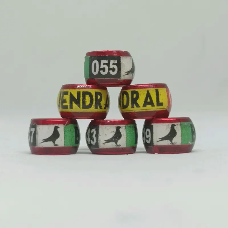Ring Burung Merpati Donat Stiker 8.0mm 5pcs dengan Nama dan Nomor Seri Acak - Cincin, Resin 3