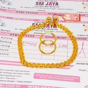 Terlaris Gelang Tikar 2 Layer Wanita Dewasa  BONUS ANTING Berlapis Mas Muda Free Surat