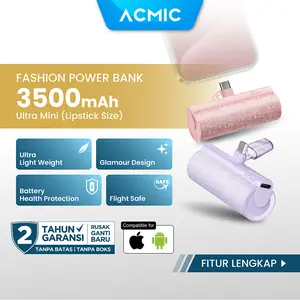 ACMIC MINIGLOW Fashion Mini Powerbank Type C Compatible For iPhone Samsung Android