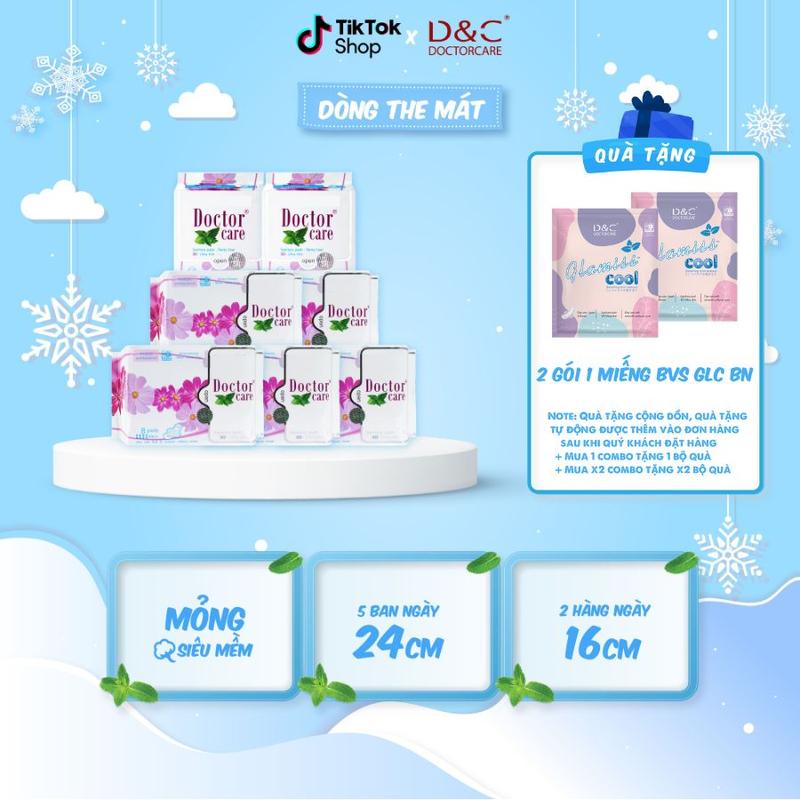7 gói Băng vệ sinh thảo dược D&C Doctor Care (5 ban ngày và 2 hàng ngày) - băng vệ sinh doctor care chính hãng -   [Tặng 3 miếng bvs Glamiss Cool Ban Ngày]