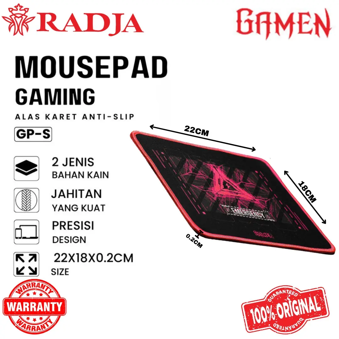 GAMEN GP-S Gaming Mousepad Anti-slip Durable with Speed and Control Surface