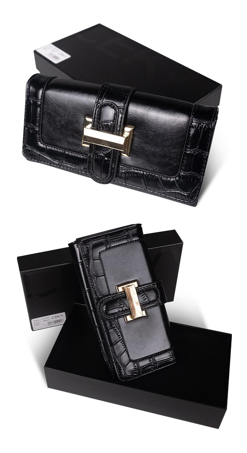 Product Introduction of CEKA Dompet Wanita Serbaguna Panjang Dompet Croco Kulit Dompet Kartu Terbaru - Lindex Long Wallet 40