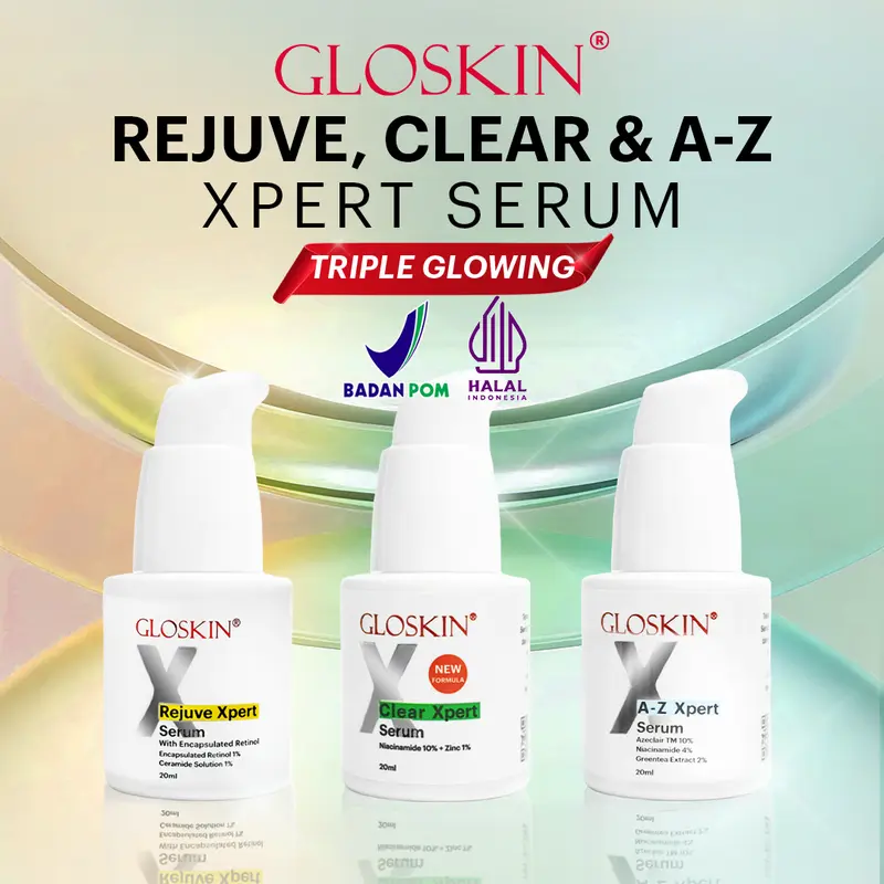 [DOKTIF APPROVED] Bundling CLEAR XPERT + A-Z XPERT + REJUVE XPERT SERUM Menyamarkan Noda Hitam & Bekas Jerawat, Mencerahkan Kulit, Memperkuat Skin Barrier, Mengontrol Minyak, Memperkecil pori-pori, menghidrasi & merawat kehalusan kulit wajah. 0