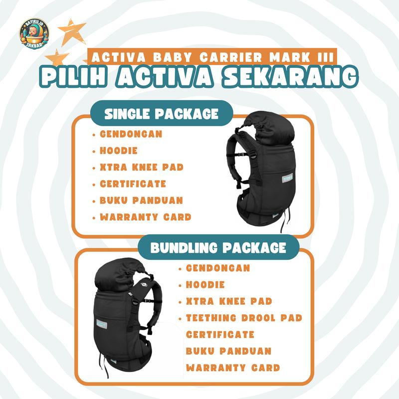 ACTIVA MARK 3 ADJUSTABLE SOFT STRUCTURE CARRIER GENDONGAN BAYI NEWBORN TO TODDLER ONE SIZE FIT ALL BODY 4