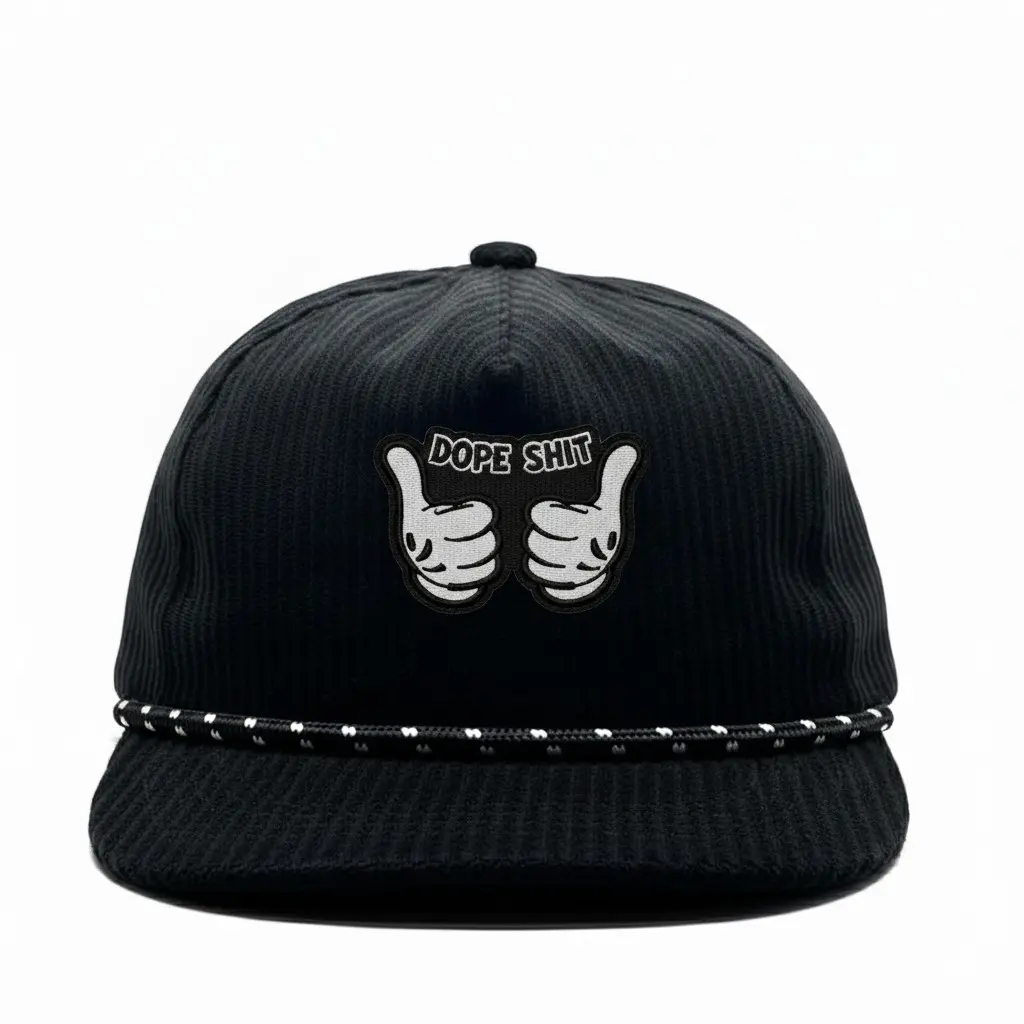 NEW Topi Pria Snapback Model Ropehat Corduroy Distro Terbaru Black Sweet Bordir Grafity Unisex