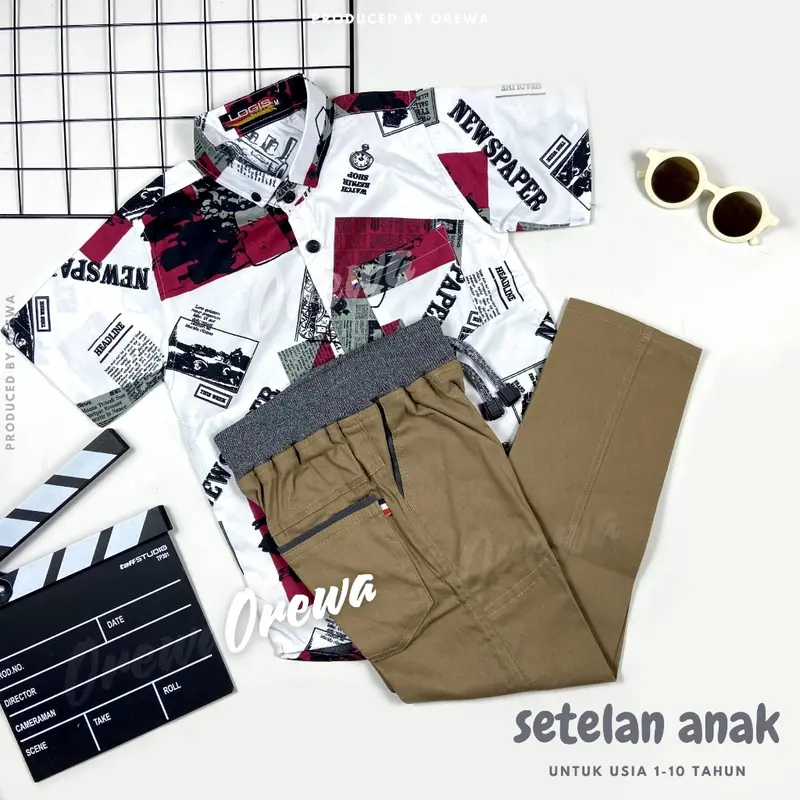 Setelan Anak Kemeja Motif Usia 1 2 3 4 5 6 7 8 9 10 Tahun Setelan Kemeja Motif Anak Laki Laki 3