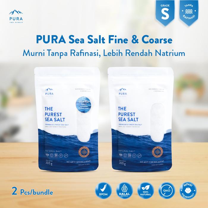 Gambar Pura Sea Salt (300gr) 2 Pcs - Garam Laut -  Natural -  Tanpa Rafinasi - Rendah Natrium - Pura sea salt - Halus Kasar dari PURA THE PUREST Kab. Sidoarjo Tokopedia