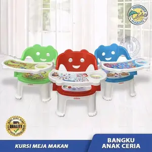 Tabitha kursi ceria dengan meja kursi anak sender dengan meja makan Bayi bahan plastik tebal berkualitas dan di lengkapi karet kaki anti slip