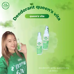 deodorant sprey by QUEEN'S VITA selain menjaga keharuman juga mencerahkan cara pemakaian tinggal semprotkan 2-3 kali diamkan sampai kering lalu lanjutkan aktivitas sehari-hari Bau