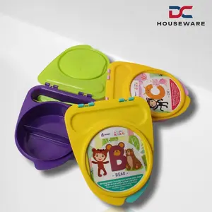 [ 1 PCS ] ( LUNCH BOX AMALFI ) Tempat wadah makan / Bekal makan + free sendok / Souvenir Ultha murah / Biggy moon Ungu Kotak Kitchenware Garpu