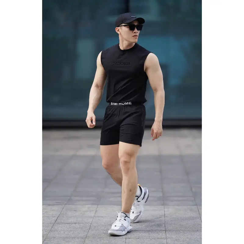 Quần short nam BAMIHOME, quần gym chất liệu cotton co giãn, thoáng mát thấm hút mồ hôi tốt QG03 2