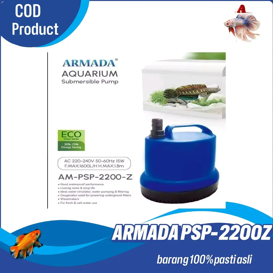 Pompa Air Celup Aquarium kolam Air Terjun ARMADA PSP 2200 2300 2400 3200 4500 8500 Z