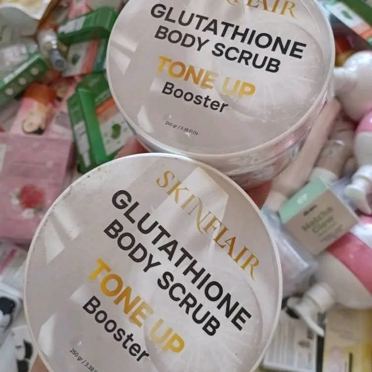 glutathione body scrub skinflair SKINFLAIR GLUTAHITE BODY SERUM TONE BOSTRR BODY SCRUB Lulur Koko Glutathione