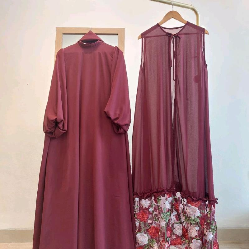 khadijah bindawood,bissmilah gamis outer premium Bordir 5