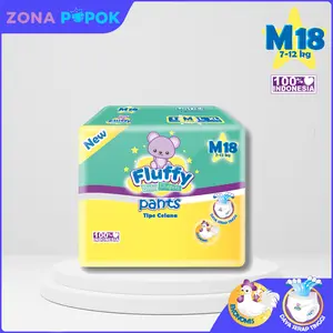 FLUFFY Popok Bayi Tipe Celana Size M18 Pcs