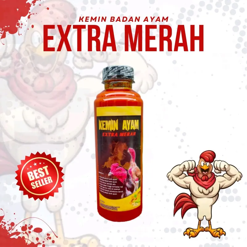 KEMIN BADAN EKTRA MERAH BN mempertebal kulit ayam aduan tahan terhadap pukul serangan jalu dan kulit jadi sehat 250ml 4