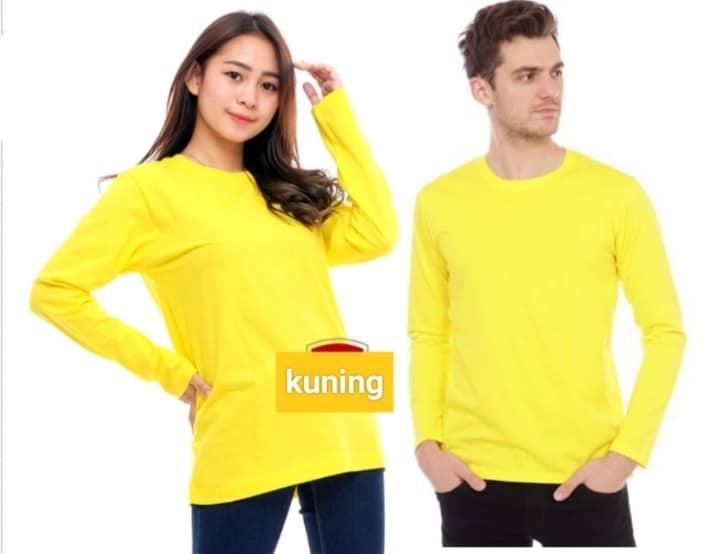 Kaos polos lengan panjang soft katun combed 30s  - Kaos oblong panjang cotton combed 30s - kaos warna warni lengan panjang 5