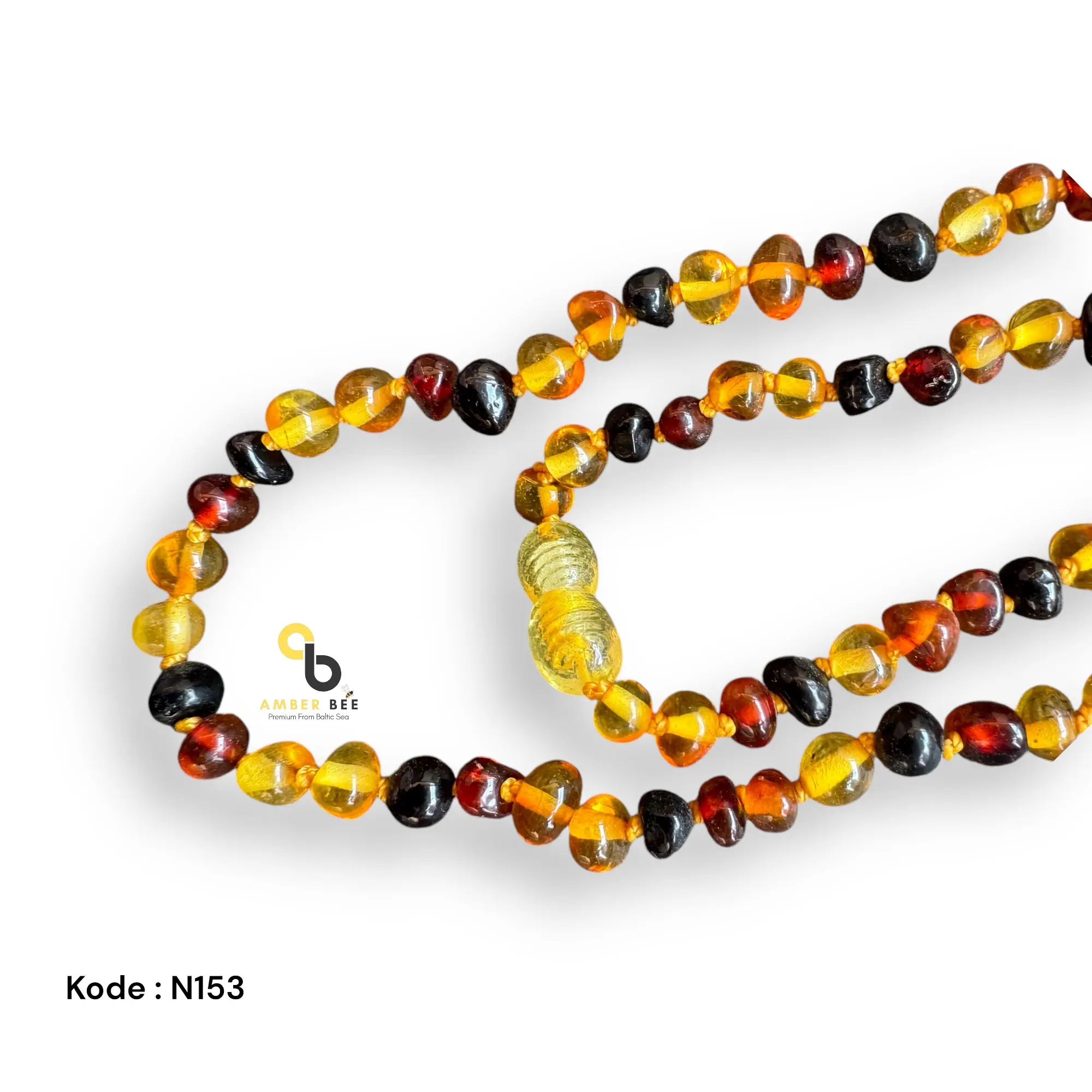 TERLARIS Kalung Amber Anak TK/SD Junior Premium Glossy Multicolor  By Amber Bee gala baltic  amber kalung  amber