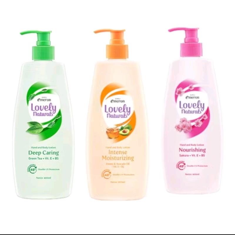 Emeron Lovely Natural Hand and Body Lotion 400ml - Melembapkan Mencerahkan Kulit Tubuh 1