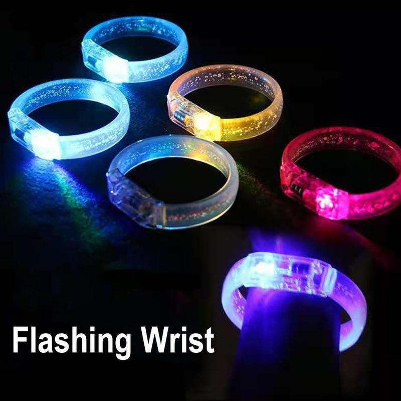 Vòng Tay Đèn LED Nhấp Nháy Cho Bữa Tiệc, Màu Ngẫu Nhiên, Vòng Tay Buổi Hòa Nhạc Phát Sáng Tối, Thanh Nhiều Màu A7Q9 2