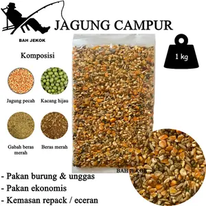 Jagung campur untuk pakan burung, ayam Bangkok Petelur Pedaging Kampung Aduan Broiler dan unggas lainnya (1kg)