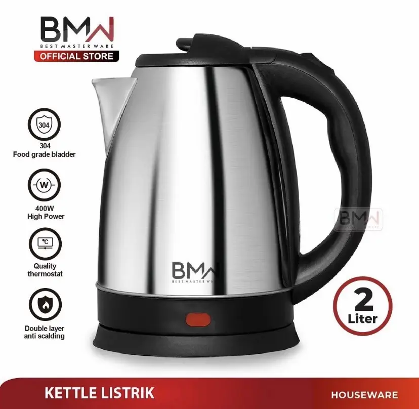 BMW Termos Elektrik 2 Liter - Kettle Listrik 400W dengan Thermostat Kualitas & Bladder Makanan 304 - Kitchenware Kitchenware