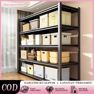 Rak Besi Sudut 4/5 Susun Terlaris - Heavy Duty Kapasitas 500kg, Untuk Gudang & Keperluan Komersial | Baja Kuat, Anti Karat, Garansi 1 Tahun