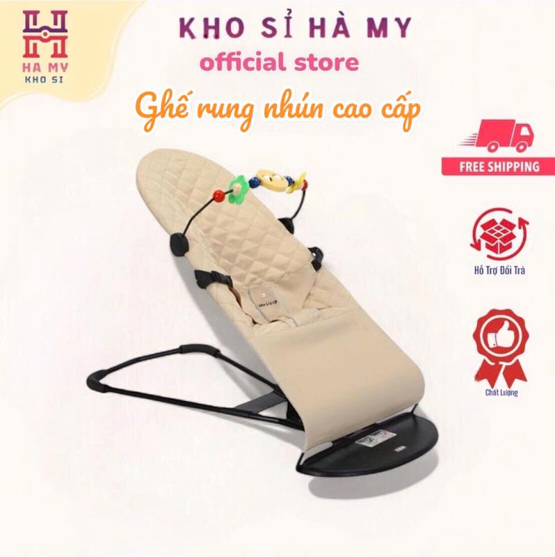 Ghế Rung Nhún Cho Bé Ghế Bập Bênh Cao Cap Đi Kèm Dây An Toàn Vải Cotton Thanh Treo Thú Cute