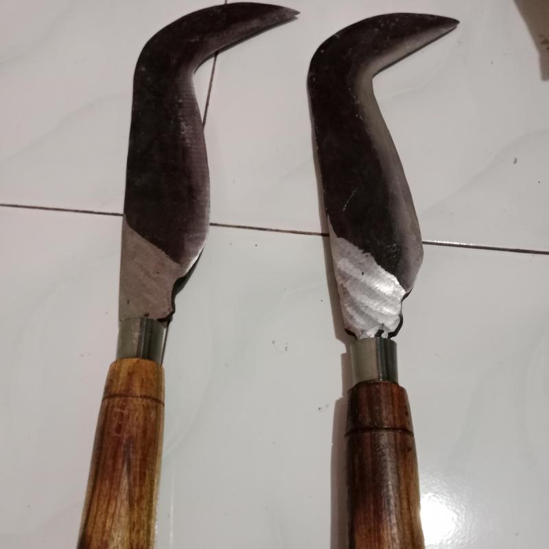 Arit Tebang Pohon Sepuh Berkualitas Tinggi dari Baja dengan Gagang Kayu Sono Keling 2