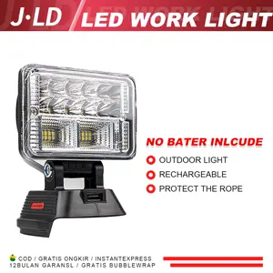 JLD Cordless Lampu Sorot Kerja LED Portabel Lampu Darurat Antarmuka Baterai Makita- LED Work Light