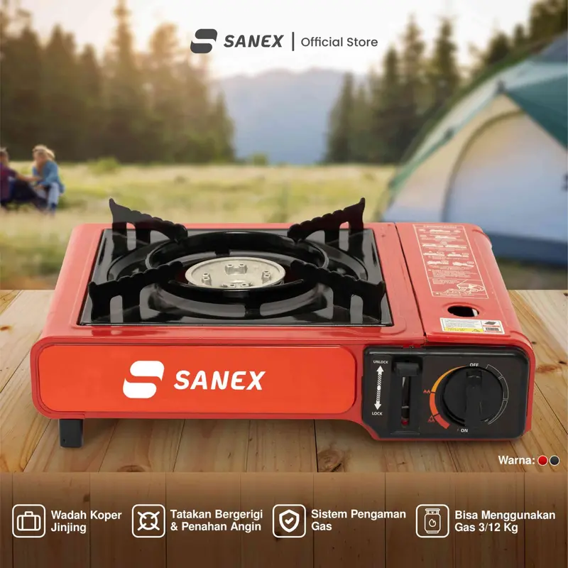 [PAKET HEMAT] SANEX KOMPOR CAMPING BBQ PORTABLE 2 IN 1 SN883 / SN 883 KOMPOR GAS PORTABLE (1 TUNGKU) GARANSI RESMI 2