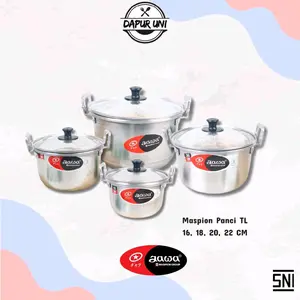 Panci Jawa Aluminium Maspion Ukuran 16-18-20 cm Tanpa Saringan