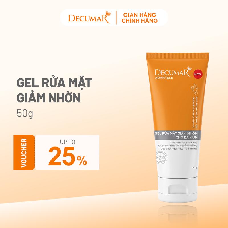 Gel rửa mặt giảm nhờn, hỗ trợ ngừa mụn, sạch sâu Decumar Advanced