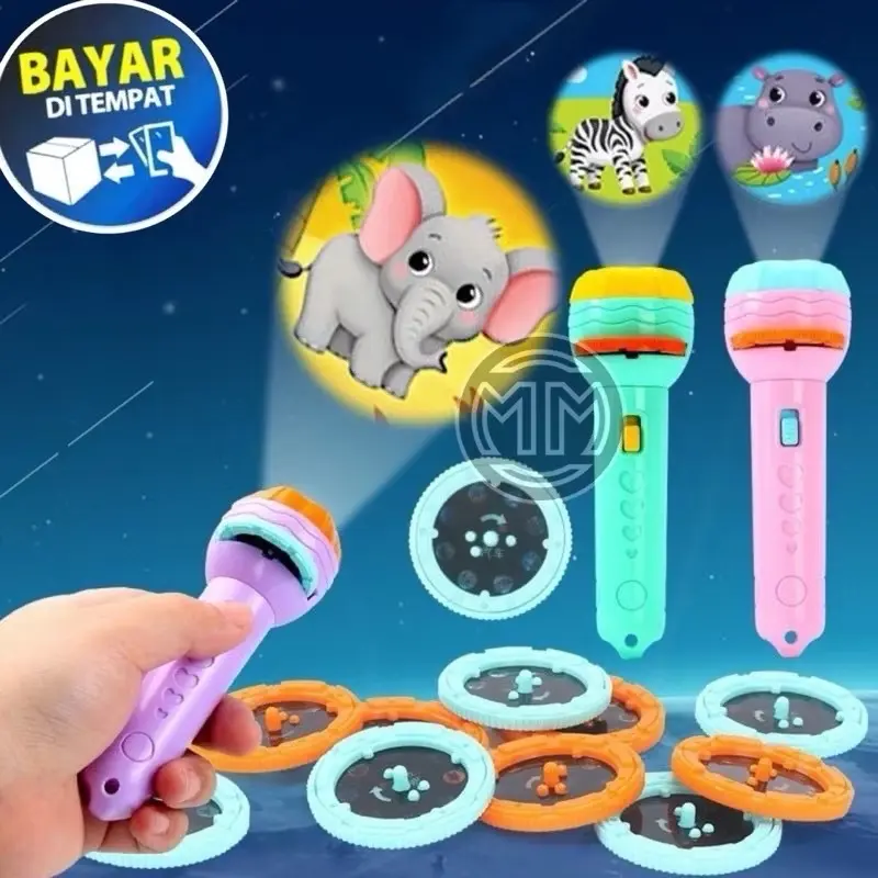 Mainan senter proyektor gambar fun flashlight