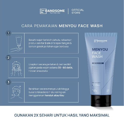 [readystock]Menyou Facial Wash 100 ml Mencerahkan dengan Myristic Acid & Butylene Glycol untuk Kulit Lebih Kencang