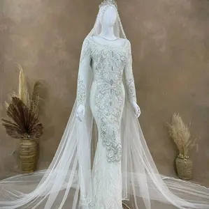 Kebaya Ekor Pengantin Gaun Premium Exclusive Full Payet Slim Dress Wanita Panjang Mewah Luxury Pesta