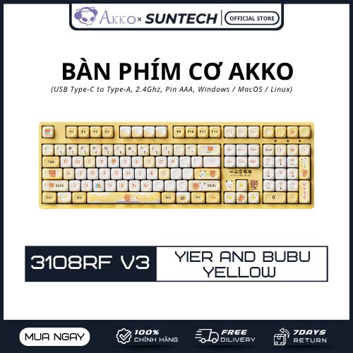 Bàn Phím Cơ AKKO 3108RF V3 Piano Sweet | Fullsize 108 Phím, 2.4Ghz Wireless,…