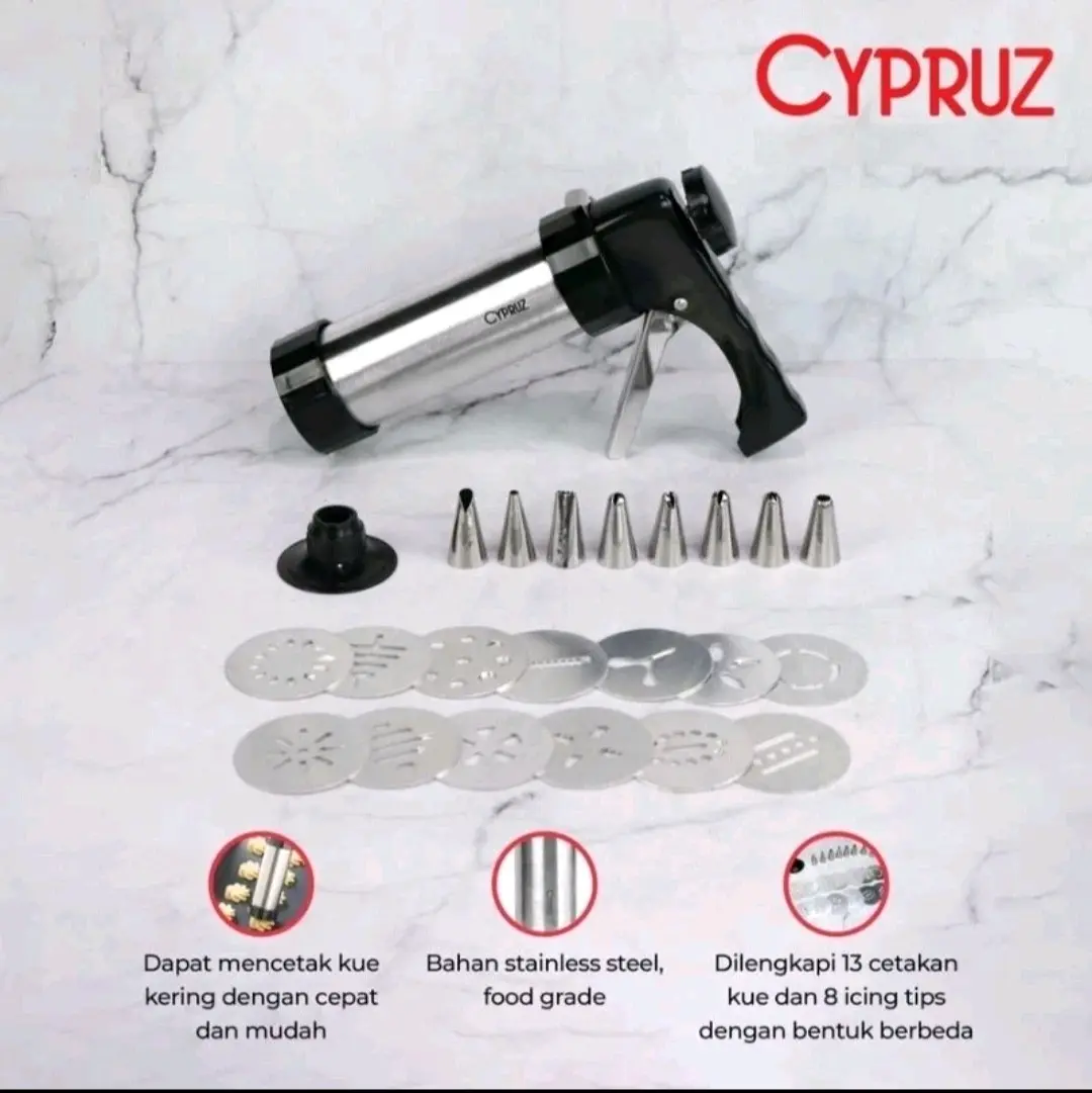 PROMO TERMURAH..!! Cypruz Biscuit Maker Cetakan Kue Kering 21 Bentuk
