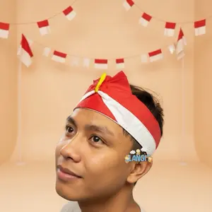 Blangko Topi Blendo Ikat Kapala Merah putih Aksesoris hari Kemerdekaan Indonesia