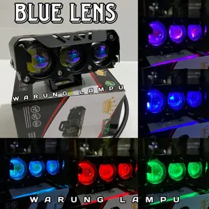 Lampu Tembak Laser 3 Mata Blue Lens D2 Devil Rgb Cs 1069B Super S  Waterproof 40Watt