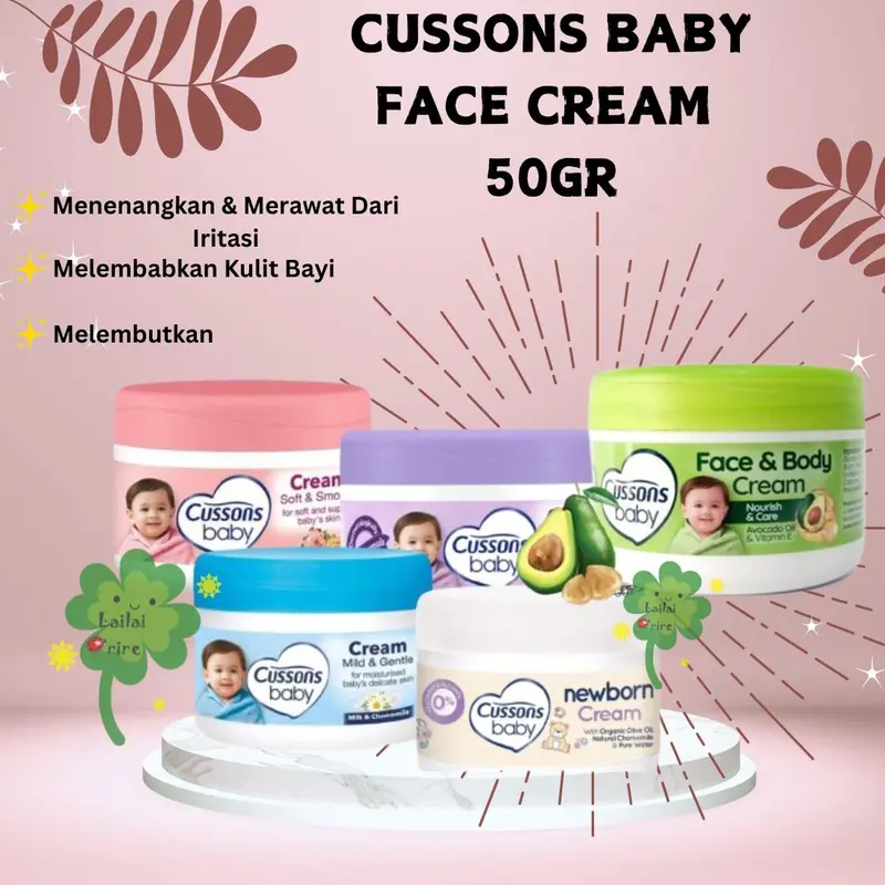 Cussons Baby Cream 50 gr / Nourish&Care / Fresh Nourish / Soft Smooth / Mild Gentle / Newborn 50gr - Krim Pelembab Kulit Bayi 0