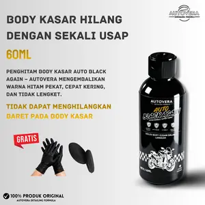 AUTOVERA AUTO BLACKAGAIN 60ML Penghitam Body Motor Permanen Bonus Spon Aplikator & Sarung Tangan