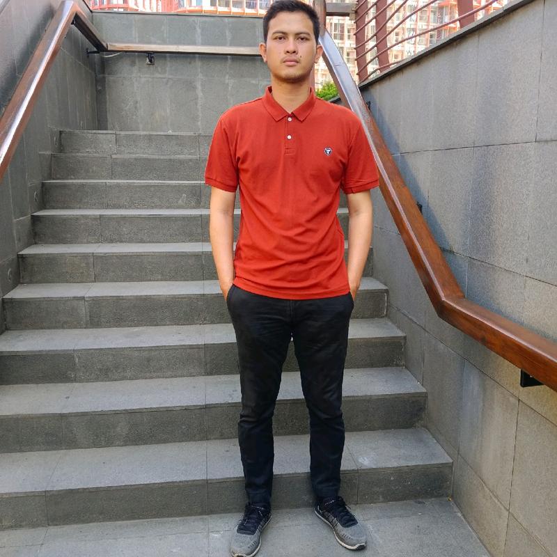 Julio Plano Kaos Polo Shirt Pria Premium Kerah Warna Teracota Basic 5