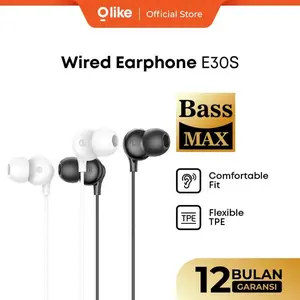 OLIKE E30S Wired Earphone Headset Kabel 120cm Aux 3.5mm Jack Audio Bass Max With Mic in-Ear
