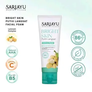 Sariayu Bright Skin Facial Foam dengan 3 Agent Pencerah Kulit Natural AHA & Vitamin C untuk Kulit Lebih Cerah Toner Whitening Pembersih Wajah Pilihan Variannya Cream kulit wajah kombinasi vitamin e pemutih Triple Care omela foaming sabun cuci